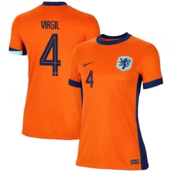 Damska Koszulka Piłkarska Holandia Virgil van Dijk #4 Euro 2024 Domowa