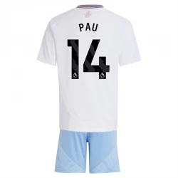 Dzieci Koszulka Aston Villa Pau #14 Komplet 2024/25 Wyjazdowa