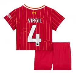 Dzieci Koszulka Liverpool FC Virgil van Dijk #4 Komplet 2024/25 Domowa