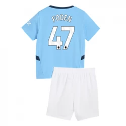 Dzieci Koszulka Manchester City Phil Foden #47 Komplet 2024/25 Domowa