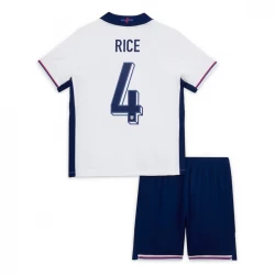 Dzieci Koszulka Piłkarska Anglia Declan Rice #4 Komplet Euro 2024 Domowa