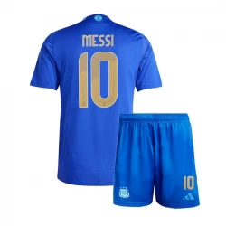 Dzieci Koszulka Piłkarska Argentyna Lionel Messi #10 Komplet Copa America 2024 Wyjazdowa