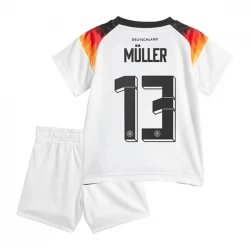 Dzieci Koszulka Piłkarska Niemcy Muller #13 Komplet Euro 2024 Domowa
