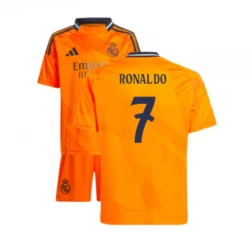 Dzieci Koszulka Real Madryt Cristiano Ronaldo #7 Komplet 2024/25 Wyjazdowa