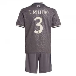 Dzieci Koszulka Real Madryt E.Militao #3 Komplet 2024/25 Trzecia