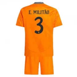 Dzieci Koszulka Real Madryt E.Militao #3 Komplet 2024/25 Wyjazdowa