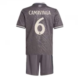 Dzieci Koszulka Real Madryt Eduardo Camavinga #6 Komplet 2024/25 Trzecia