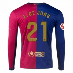 Koszulka FC Barcelona Frenkie de Jong #21 2024/25 Domowa Długi Rękaw