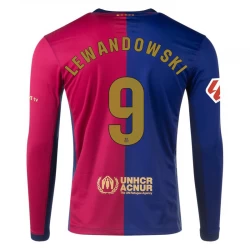 Koszulka FC Barcelona Robert Lewandowski #9 2024/25 Domowa Długi Rękaw