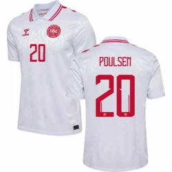 Koszulka Piłkarska Dania Poulsen #20 Euro 2024 Wyjazdowa