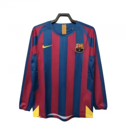 Koszulka Piłkarska FC Barcelona 2005-06 Retro Domowa Długi Rękaw