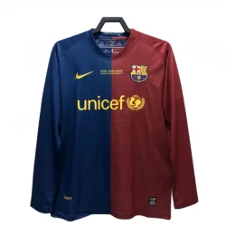 Koszulka Piłkarska FC Barcelona 2008-09 Champions League Finale Retro Domowa Długi Rękaw