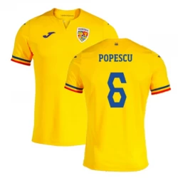 Koszulka Piłkarska Rumunia Popescu #6 Euro 2024 Domowa