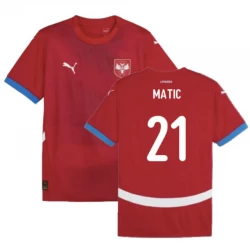 Koszulka Piłkarska Serbia Matic #21 Euro 2024 Domowa