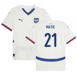 Koszulka Piłkarska Serbia Matic #21 Euro 2024 Wyjazdowa