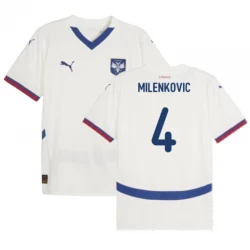 Koszulka Piłkarska Serbia Milenkovic #4 Euro 2024 Wyjazdowa