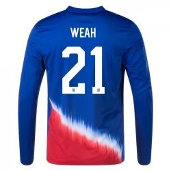 Koszulka Piłkarska USA Weah #21 Copa America 2024 Wyjazdowa Długi Rękaw