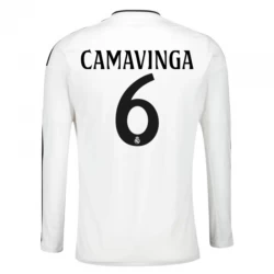 Koszulka Real Madryt Eduardo Camavinga #6 2024/25 Domowa Długi Rękaw