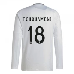 Koszulka Real Madryt Tchouameni #18 2024/25 Domowa Długi Rękaw